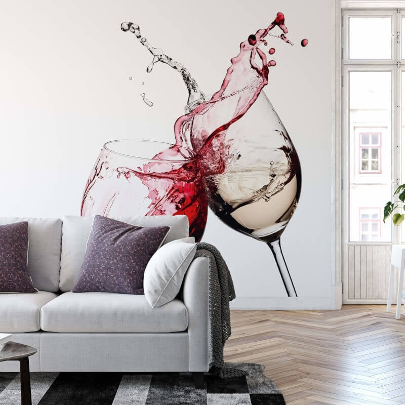 Wall-art Wine Glasses Wall Mural