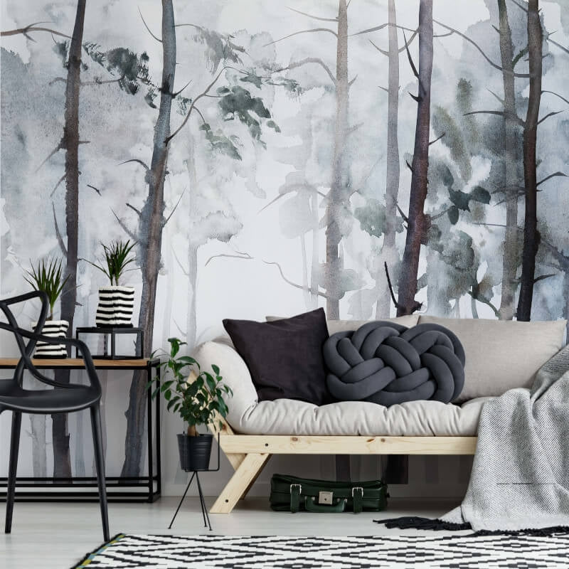 Wall-art Watercolour Forest Wall Mural