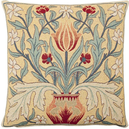 Morris Tulip Tapestry Cushion with Feather Filler 