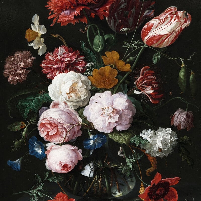 Wall-art De Heem Vase of Flowers Wall Mural