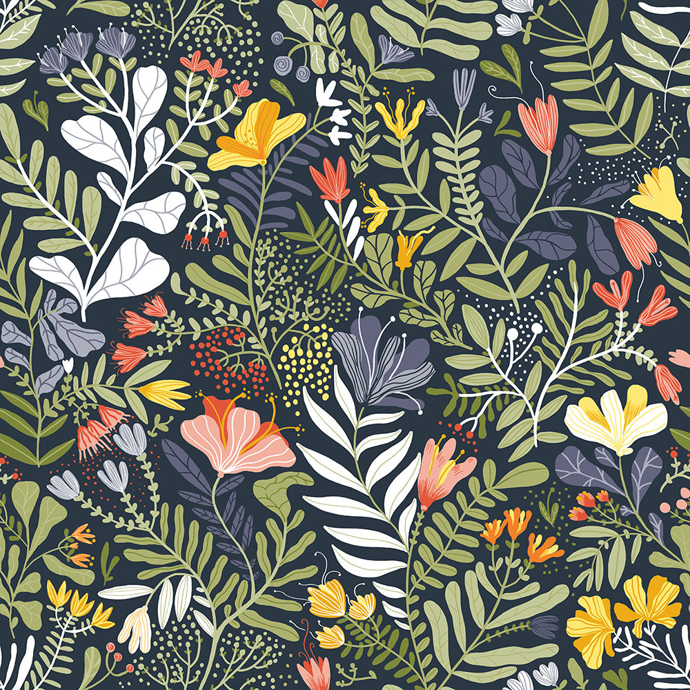 55010 - Brittsommar Wallpaper - Dark Green - Midbec