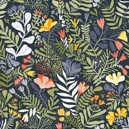 55010 - Brittsommar Wallpaper - Dark Green - Midbec