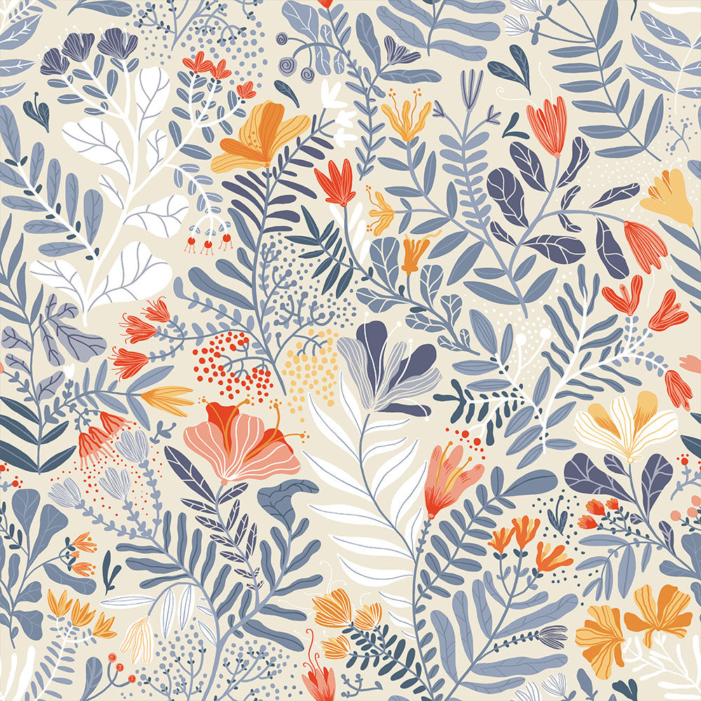 55013 - Brittsommar Wallpaper - Light Blue - Midbec