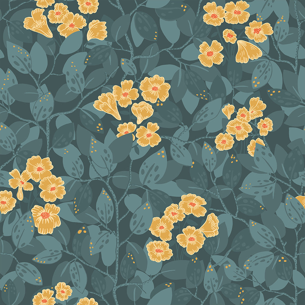 55015 - Henni Wallpaper - Blue/Green - Midbec