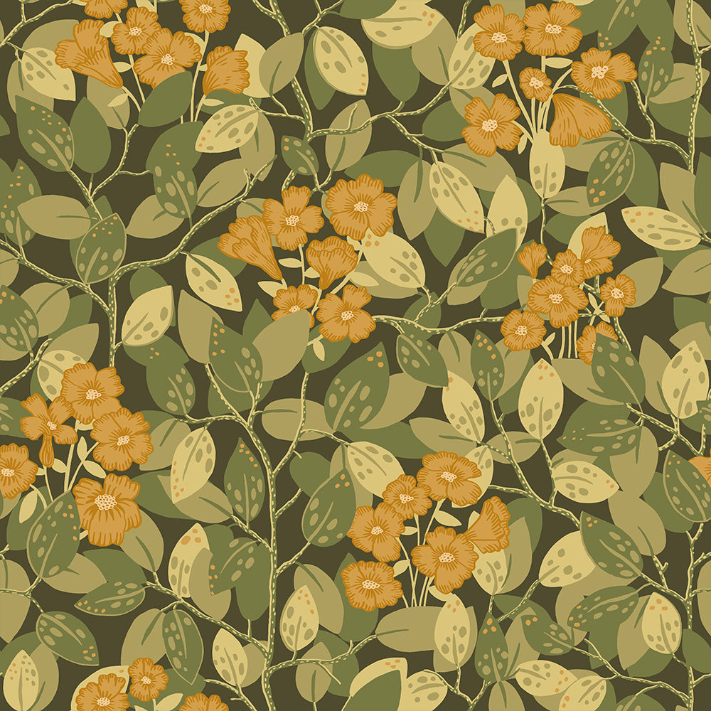 55016 - Henni Wallpaper - Green / Yellow - Midbec