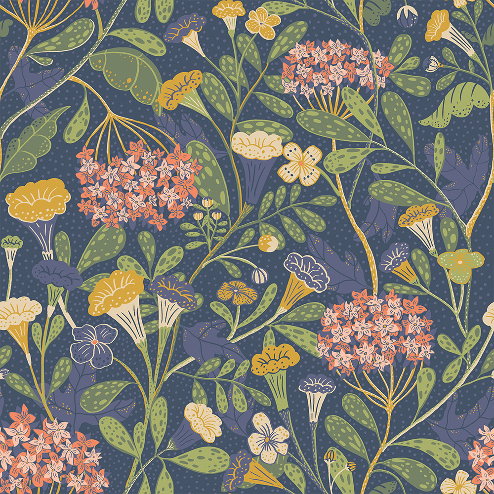 55020 - Hybbe Wallpaper - Blue - Midbec