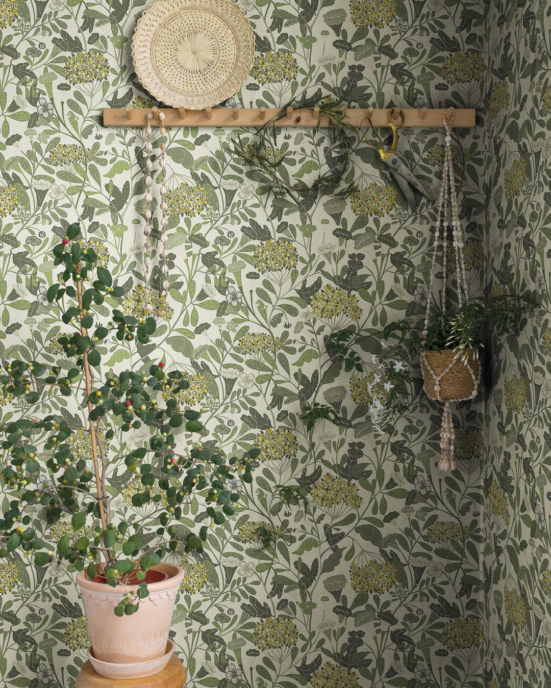 55023 - Hybbe Wallpaper - Light Green - Midbec