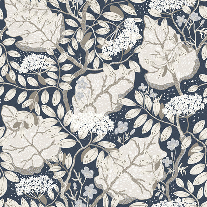 55027 - Ulla Britt Wallpaper - Midnight Blue - Midbec