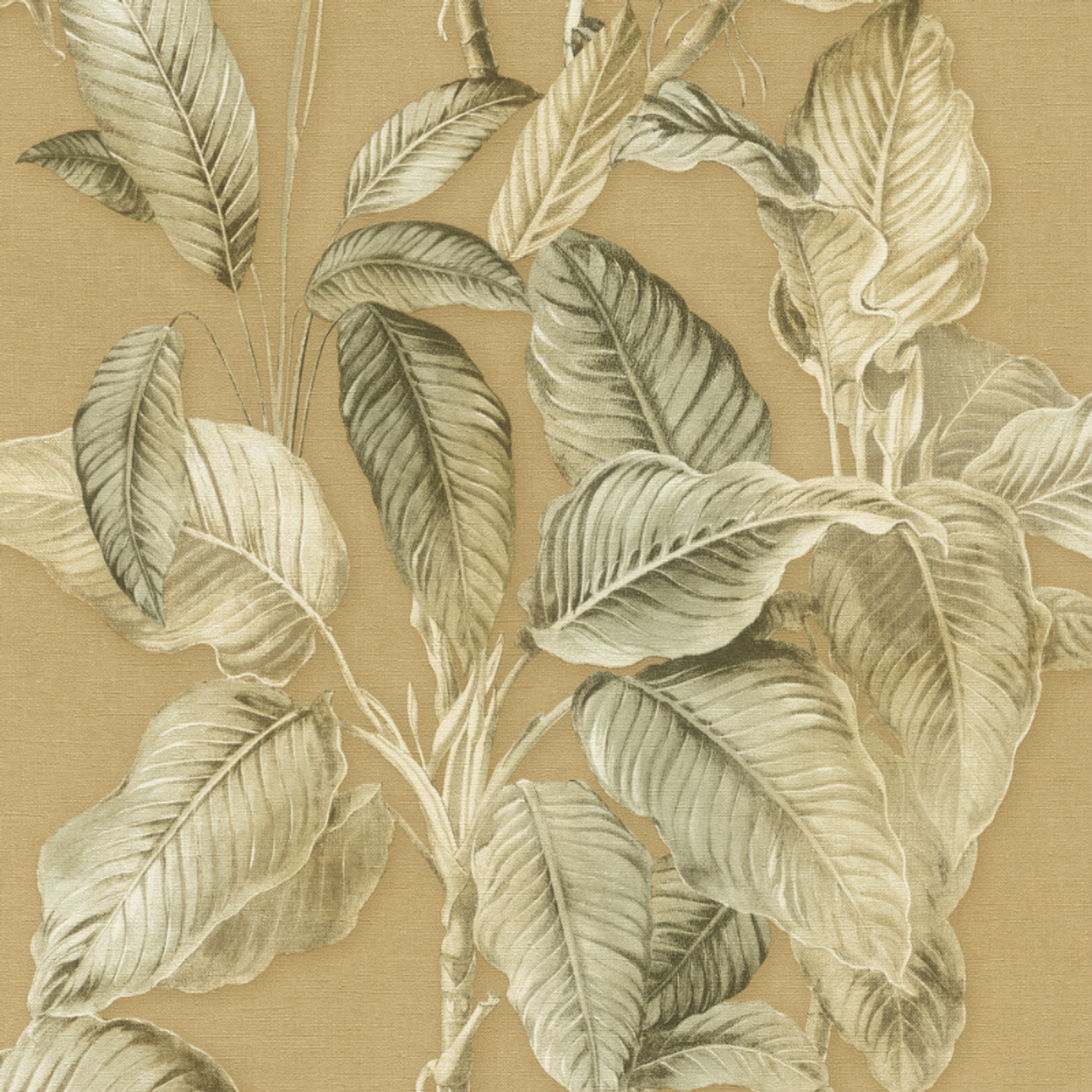 571479 - Boho Palm Wallpaper - Mustard - Rasch
