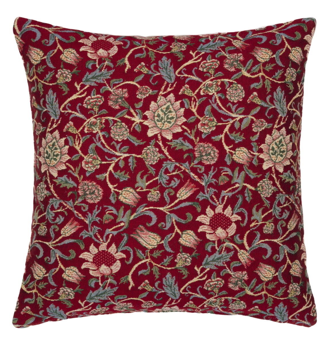 Evenlode Red Tapestry Cushion with Feather Filler 