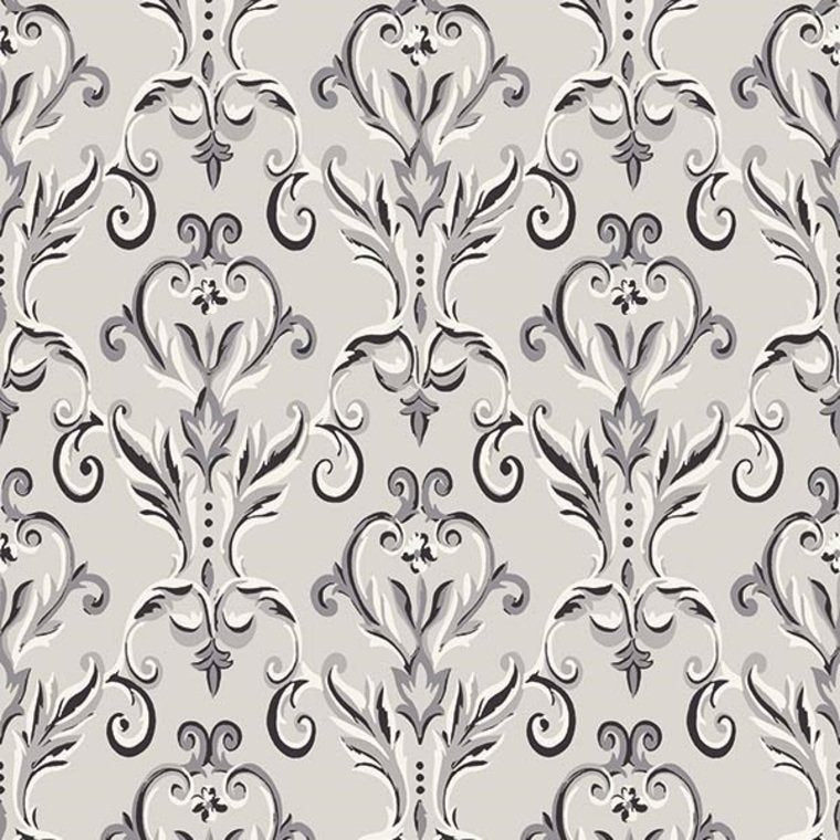600102 - Baroque Heritage Wallpaper - Grey - K & K
