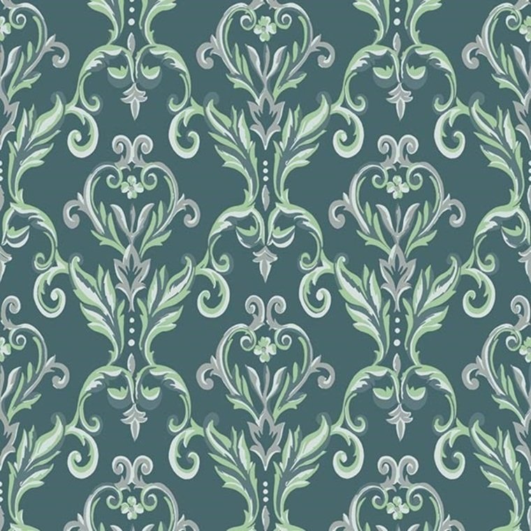 600103 - Baroque Heritage Wallpaper - Green - K & K