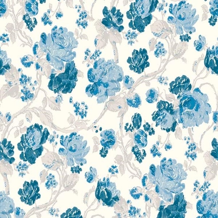 600206 - Impressionism Heritage Wallpaper - Turquoise - K & K