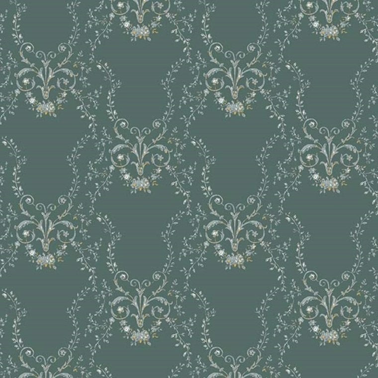600932 - Belle Epoque Heritage Wallpaper - Green - K & K