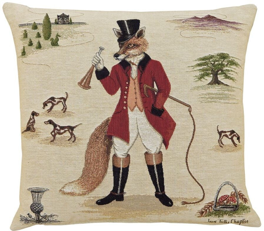 The Hon. Freddie Fox Tapestry Cushion with Feather Filler 