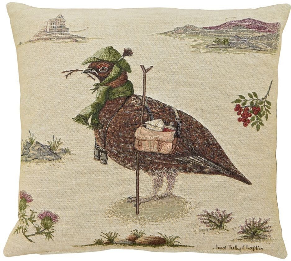 Henry Grouse the Stalker Tapestry Cushion with Feather Filler