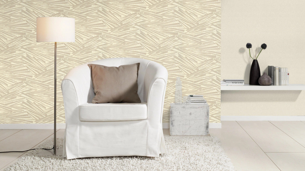 608335 - Sky Lounge Abstract Fractal Wallpaper - Pale Beige - Rasch