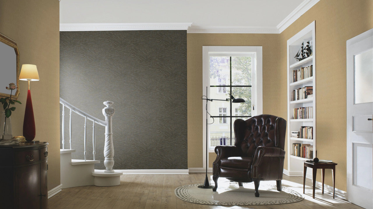 608366 - Sky Lounge Abstract Fractal Wallpaper - Anthracite - Rasch