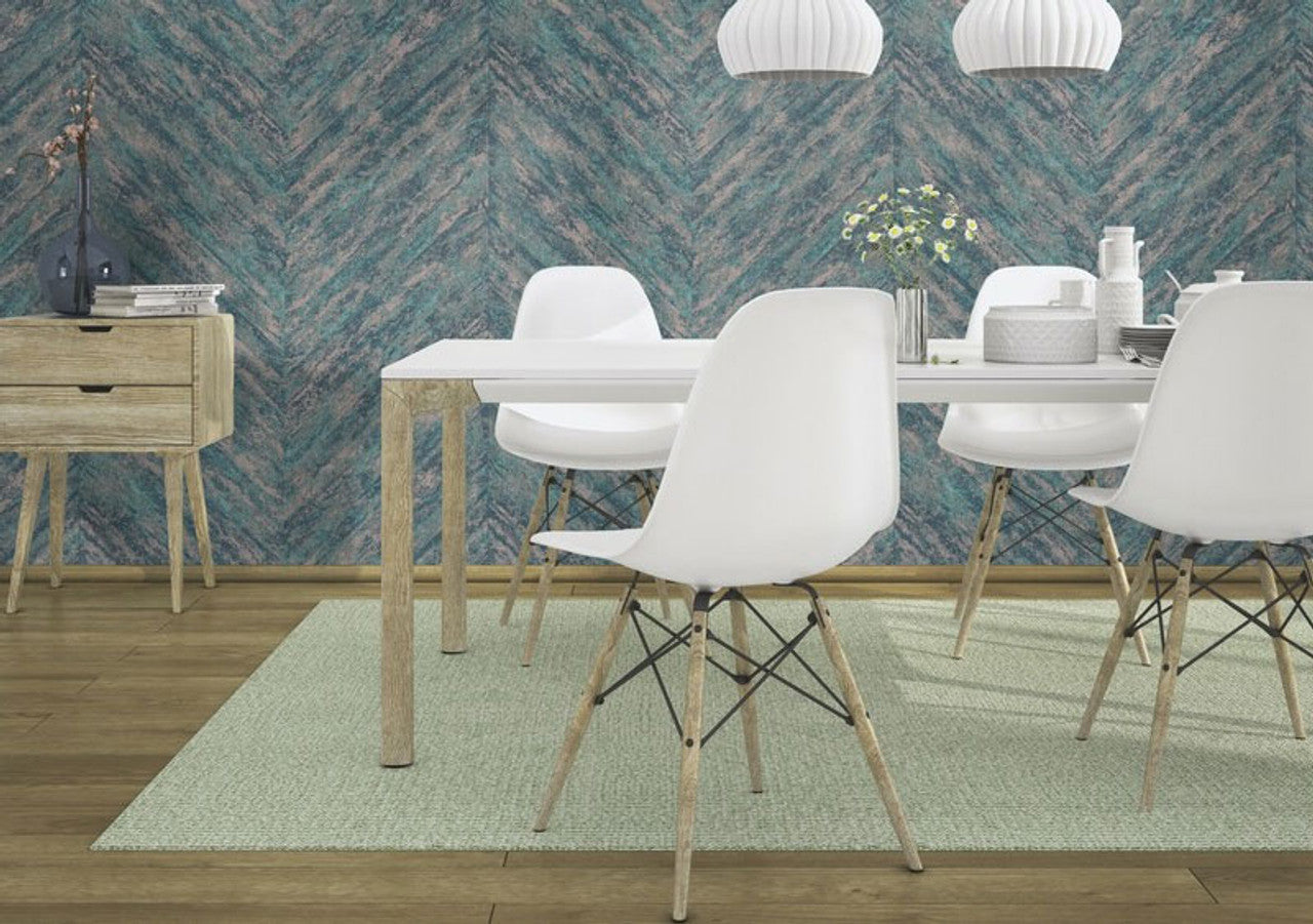 617542 - Linares Chevron Wallpaper - Teal - Rasch