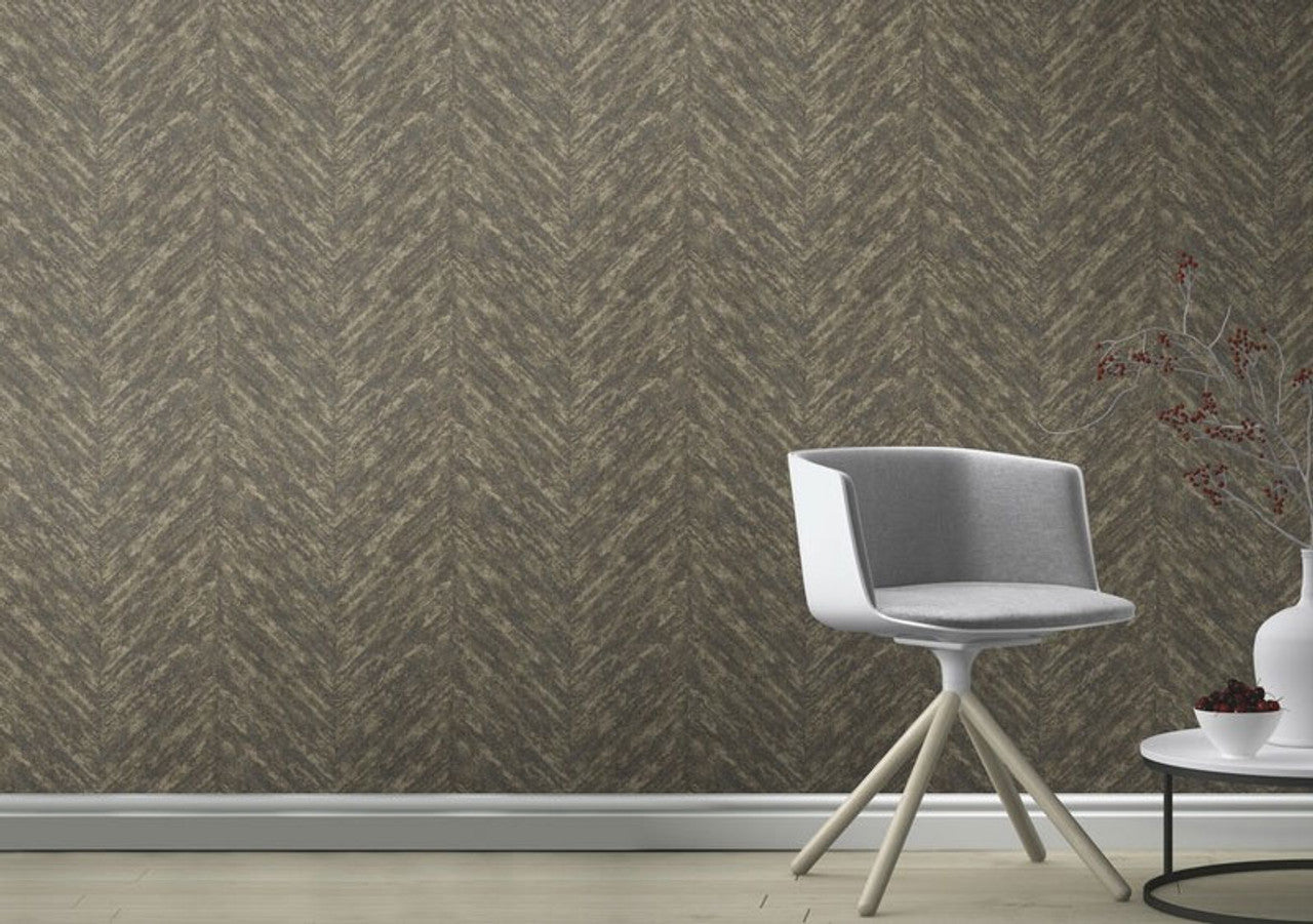 617559 - Linares Chevron Wallpaper - Brown - Rasch