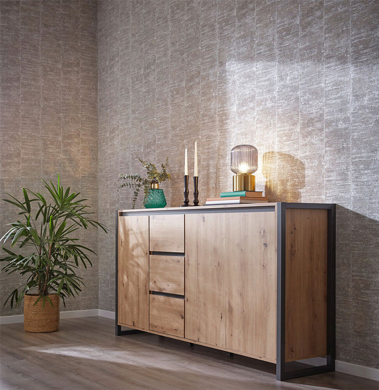 617627 - Linares Structure Textured Wallpaper - Taupe/Beige - Rasch