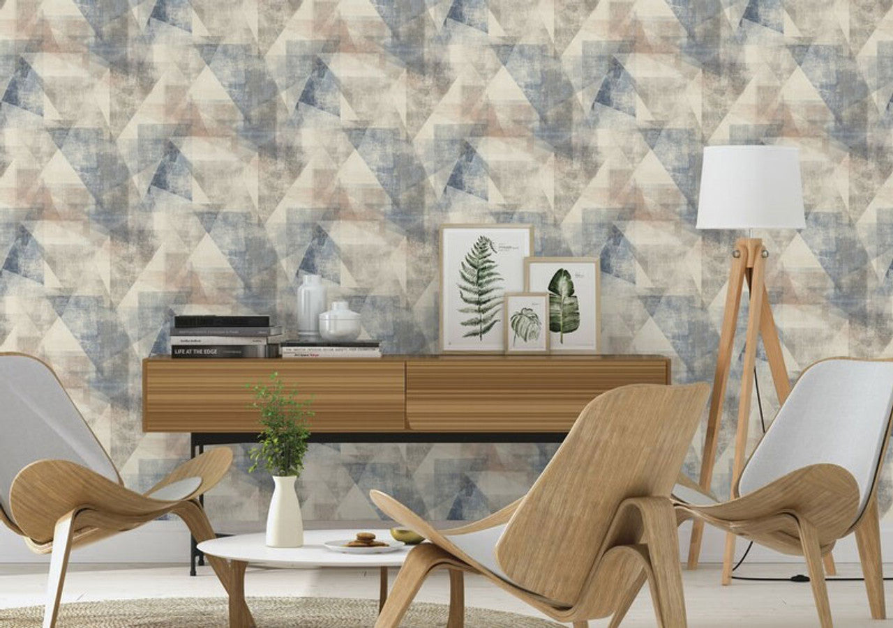 617955 - Linares Geometric Wallpaper - Blue - Rasch