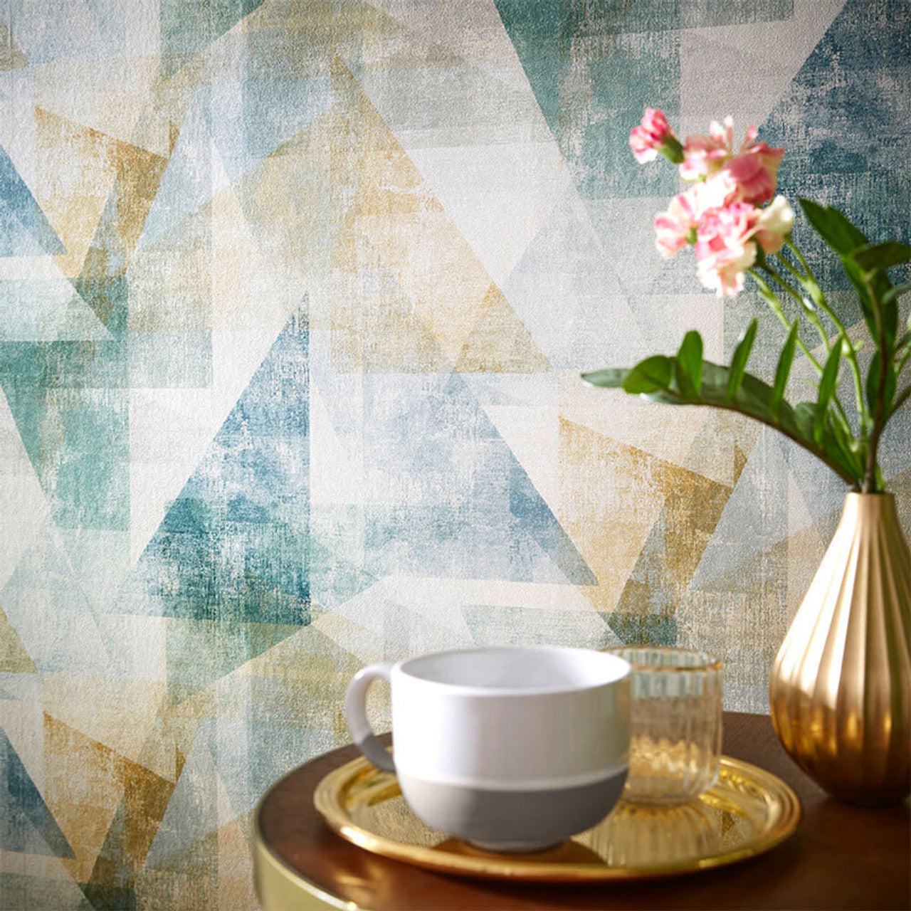617962 - Linares Geometric Wallpaper - Green - Rasch