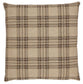 Beige Tartan Tapestry Cushion with Feather Filler 