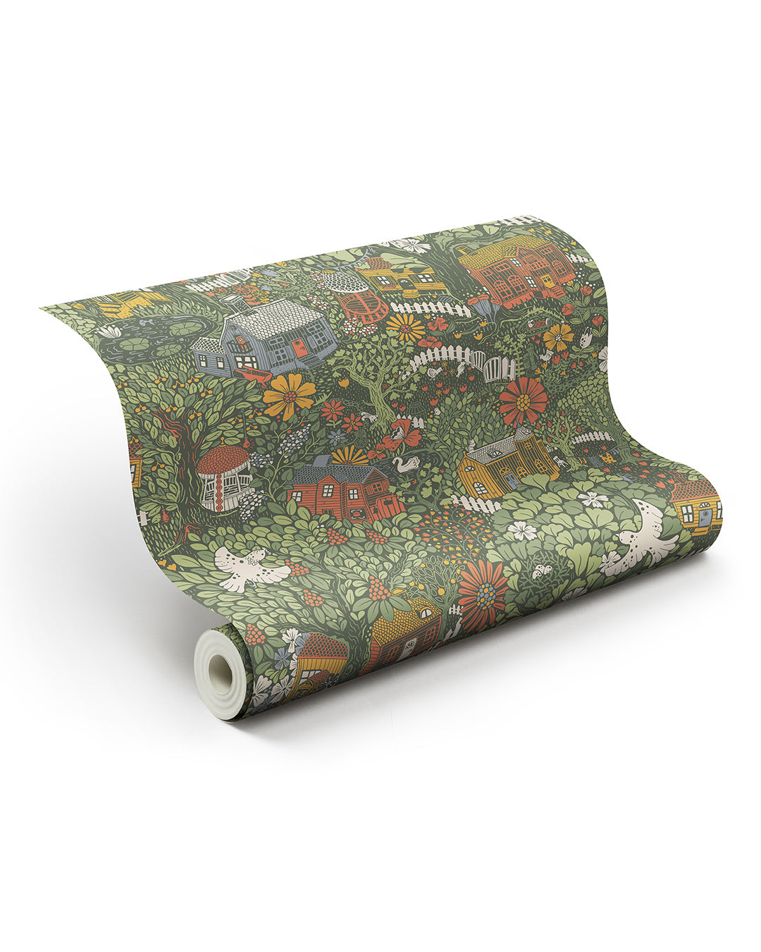 63003 - Bygga Bo Wallpaper - Dark Green - Midbec