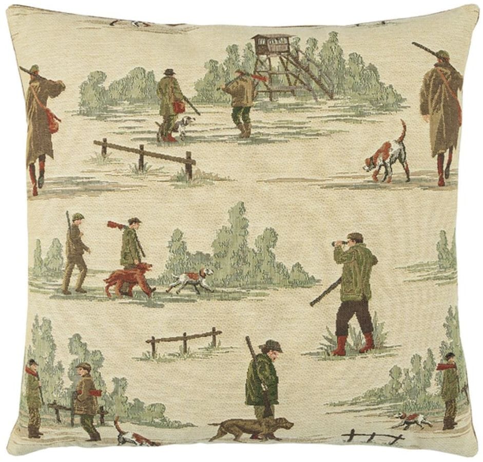 The Country Shoot Tapestry Cushion with Feather Filler 