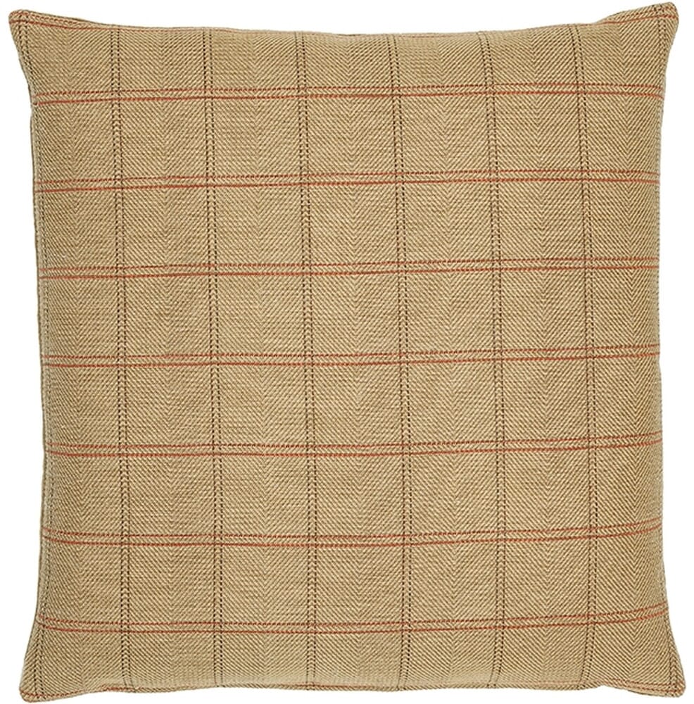 Country Plaid Tapestry Cushion with Feather Filler 