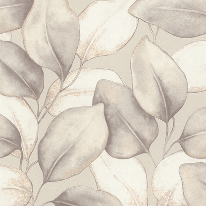 659856 - Opulenza Leaf Wallpaper - Soft Grey - Rasch