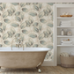 659863 - Opulenza Leaf Wallpaper - Blue - Rasch