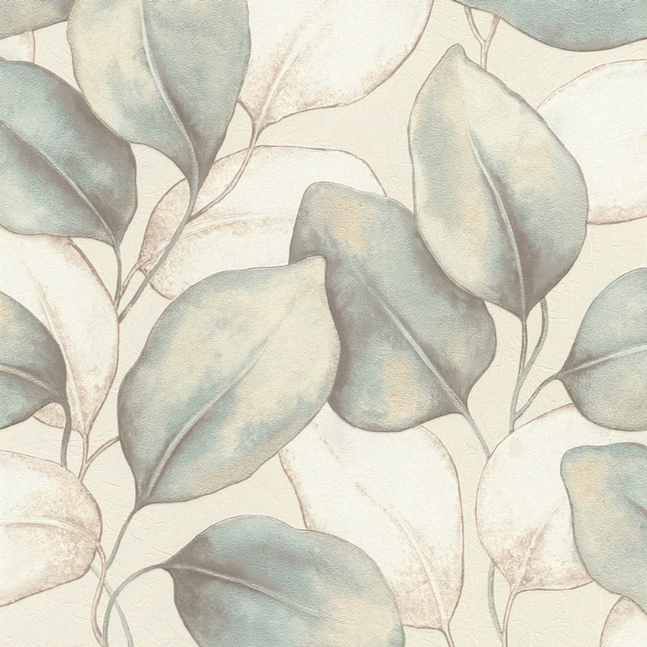 659863 - Opulenza Leaf Wallpaper - Blue - Rasch