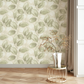 659870 - Opulenza Leaf Wallpaper - Sage - Rasch