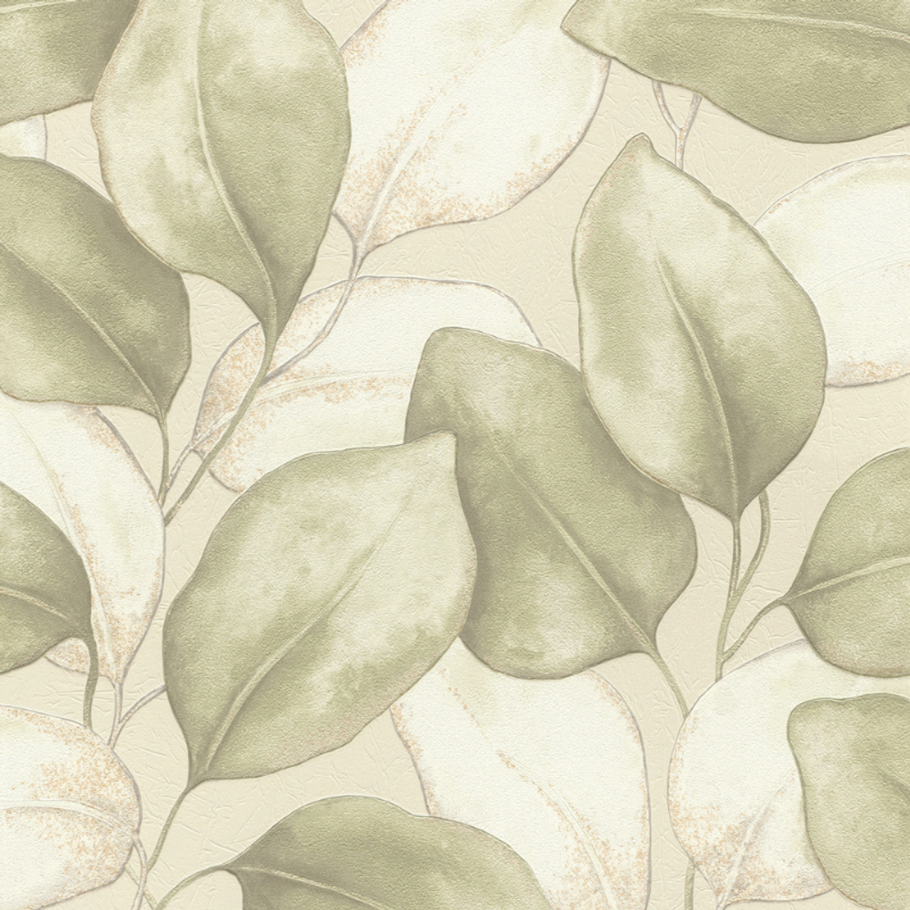 659870 - Opulenza Leaf Wallpaper - Sage - Rasch
