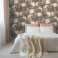 659887 - Opulenza Leaf Wallpaper - Charcoal &Rust - Rasch