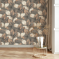 659887 - Opulenza Leaf Wallpaper - Charcoal &Rust - Rasch