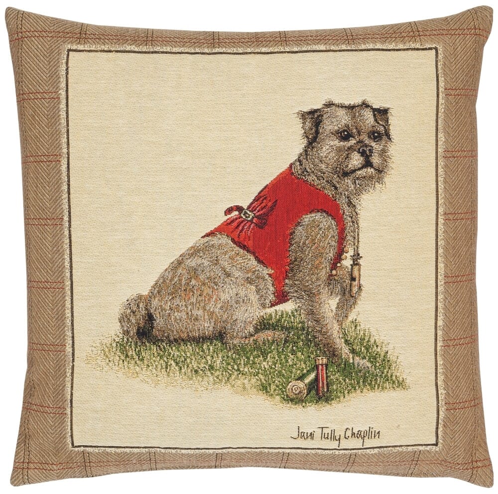 Rt. Hon Thomas Terrier Tapestry Cushion with Feather Filler 