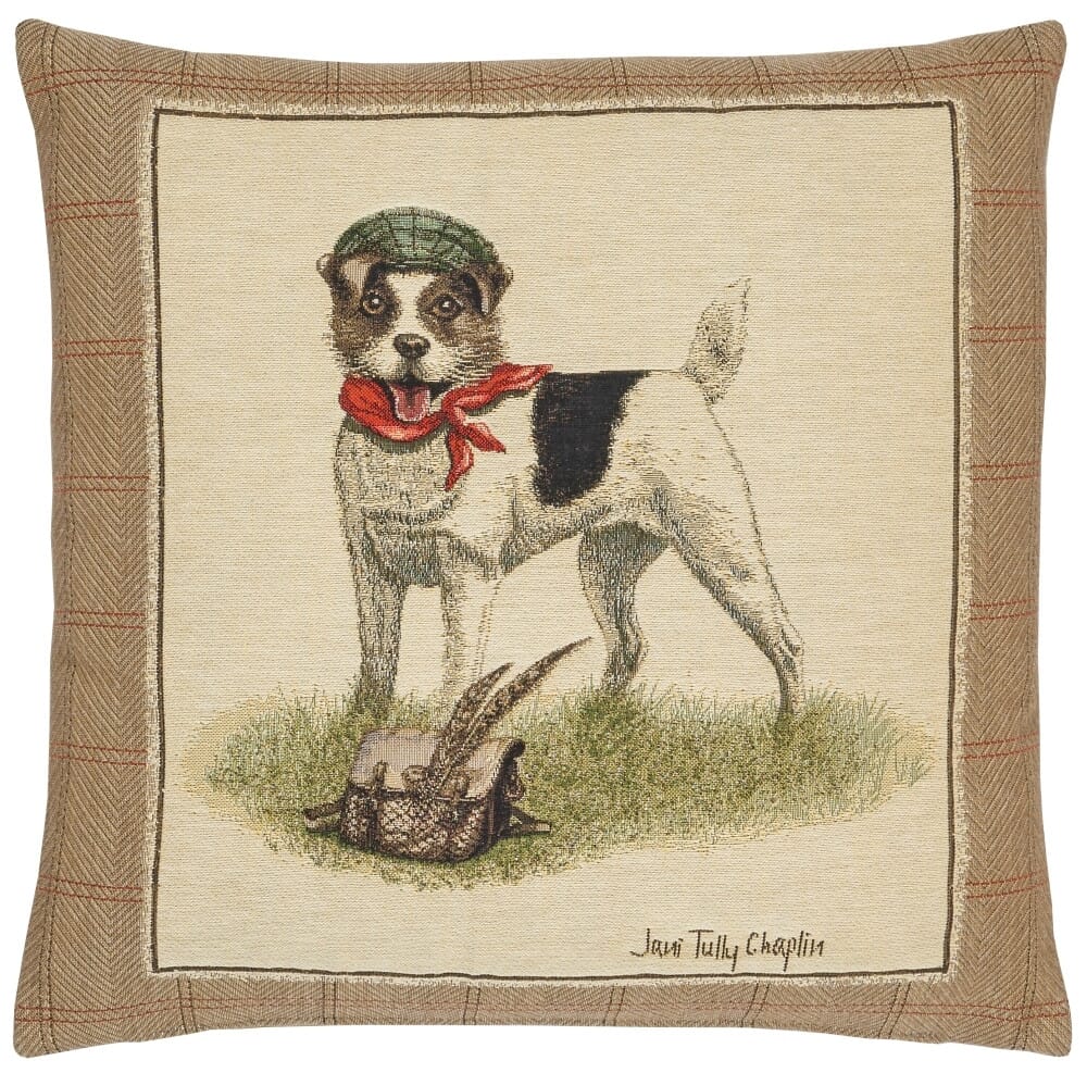 Master Jack Russell Tapestry Cushion with Feather Filler 