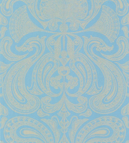Malabar Wallpaper - Metallic Gilver on Petrol - 66/1001