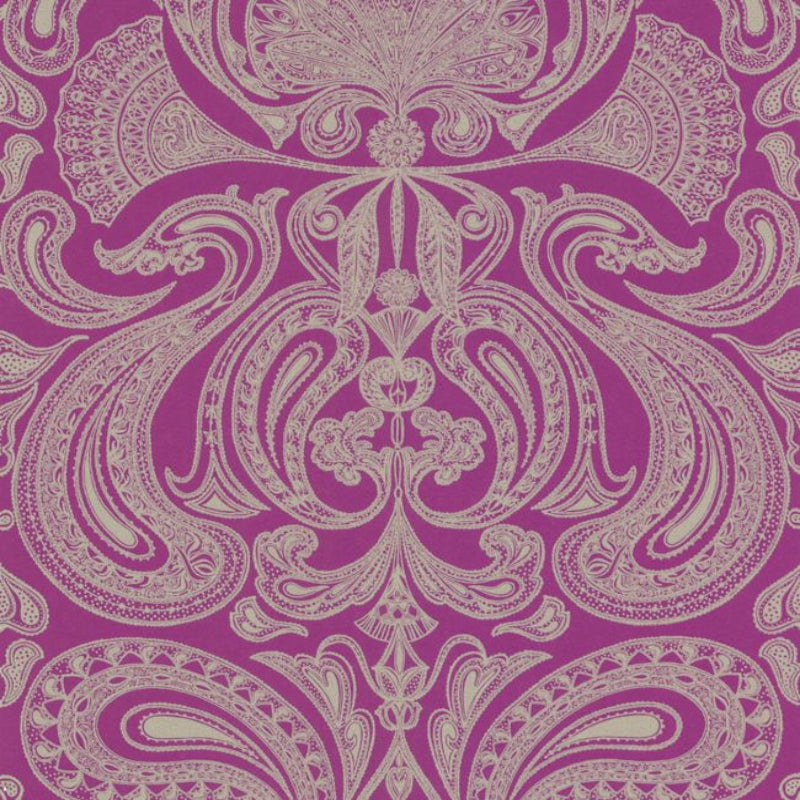 Malabar Wallpaper - Grey on Purple - 66/1007