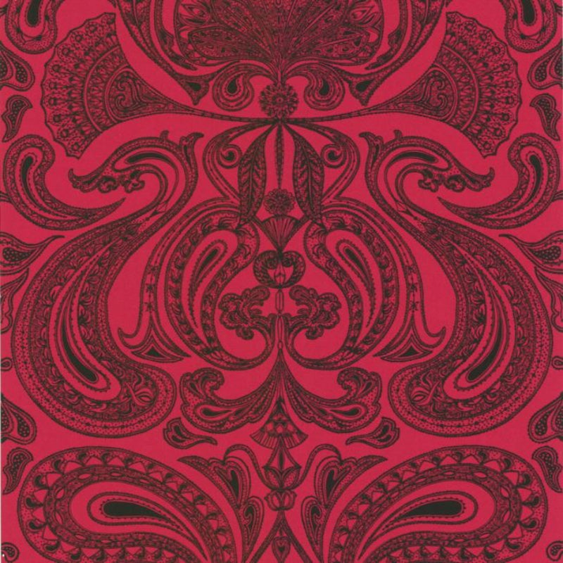 Malabar Wallpaper - Black on Red - 66/1008