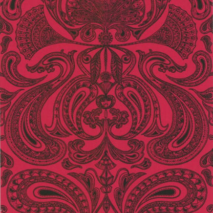 Malabar Wallpaper - Black on Red - 66/1008