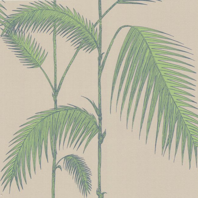 Palm Leaves Wallpaper - Leaf Green on Linen - 66/2011