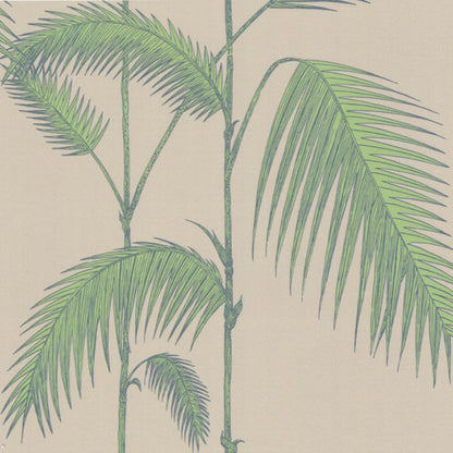 Palm Leaves Wallpaper - Leaf Green on Linen - 66/2011