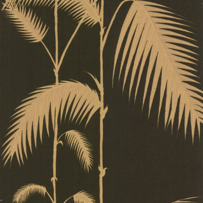 Palm Leaves Wallpaper - Gold on Charcoal - 66/2014