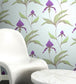 Orchid Wallpaper - Rouge & Olive Green on Soft Olive - 66/4033