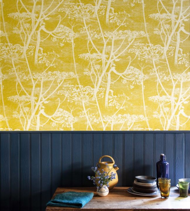 Cow Parsley Wallpaper - White & Chaurtreuse - 66/7051