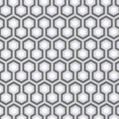 Hicks' Hexagon Wallpaper - Ink & White on Heath Grey - 66/8055